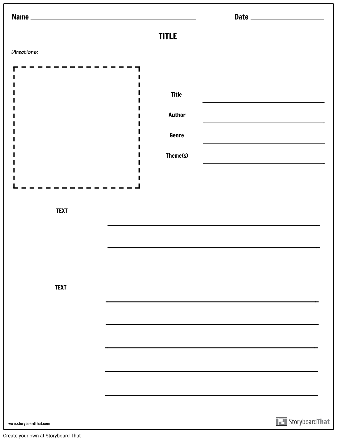 Book Report Template Grade 20