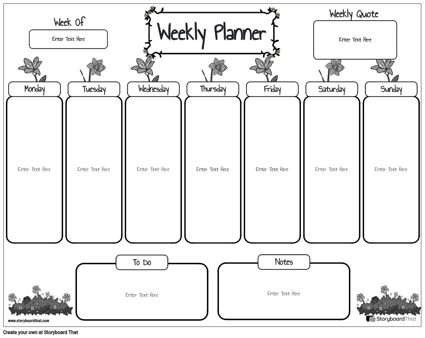 Weekly Planner Templates — Planner Worksheets Weekly Planner Maker StoryboardThat