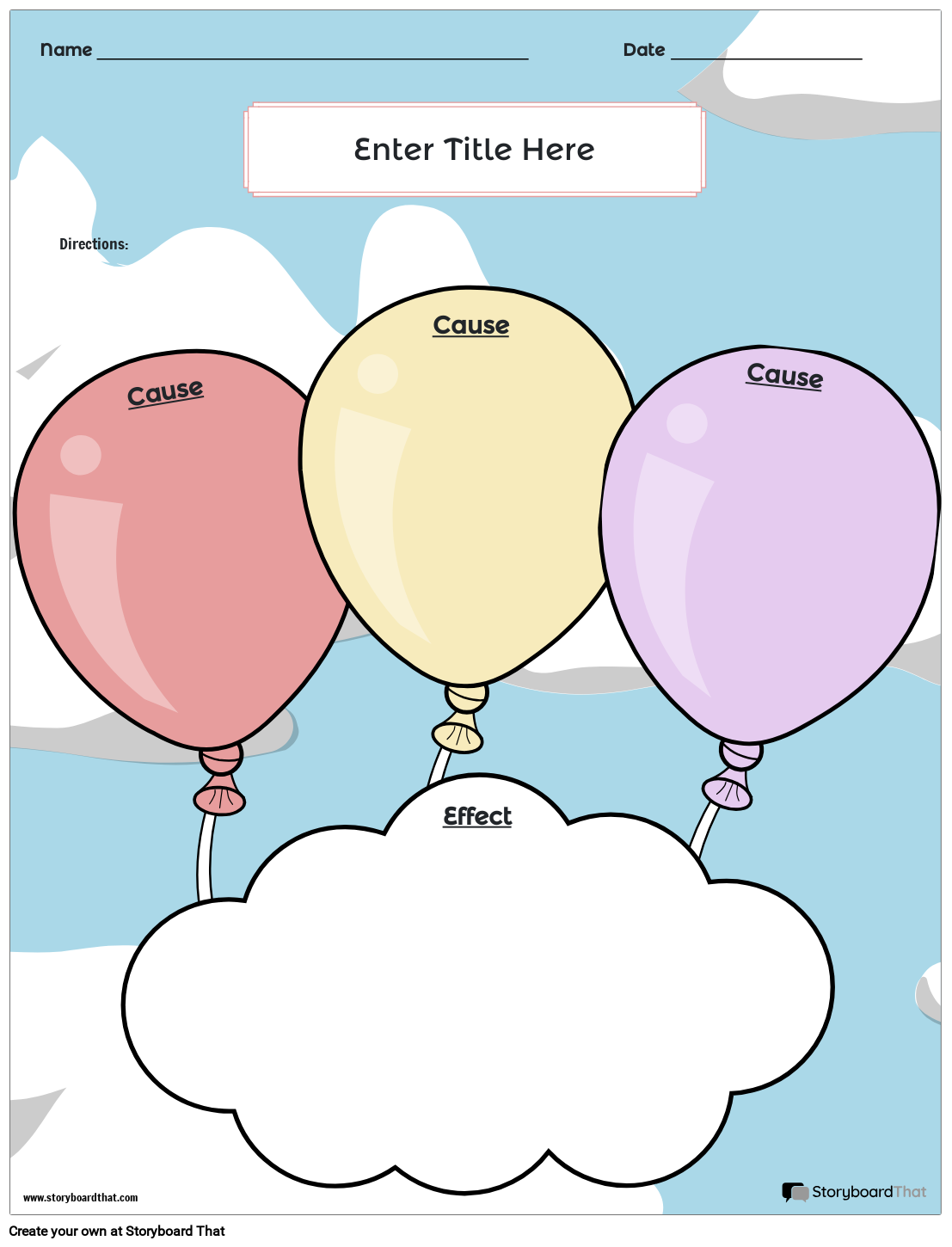 Create Cause and Effect Worksheets | Cause and Effect Template