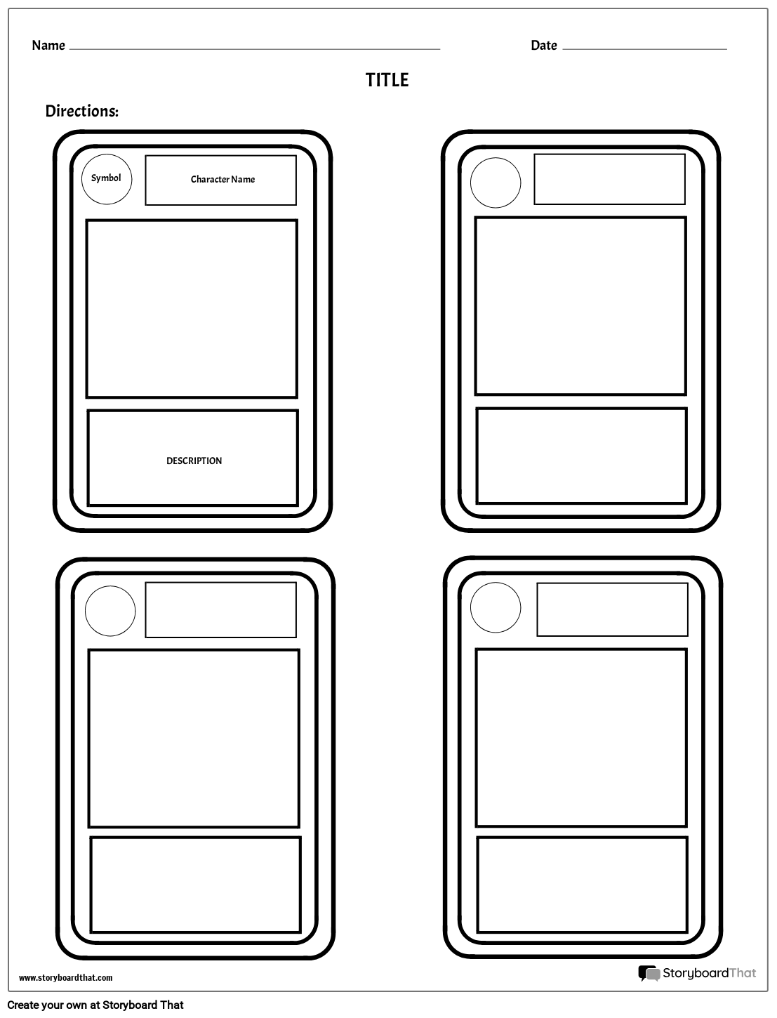 Character Map Graphic Organizer Character Map Worksheet