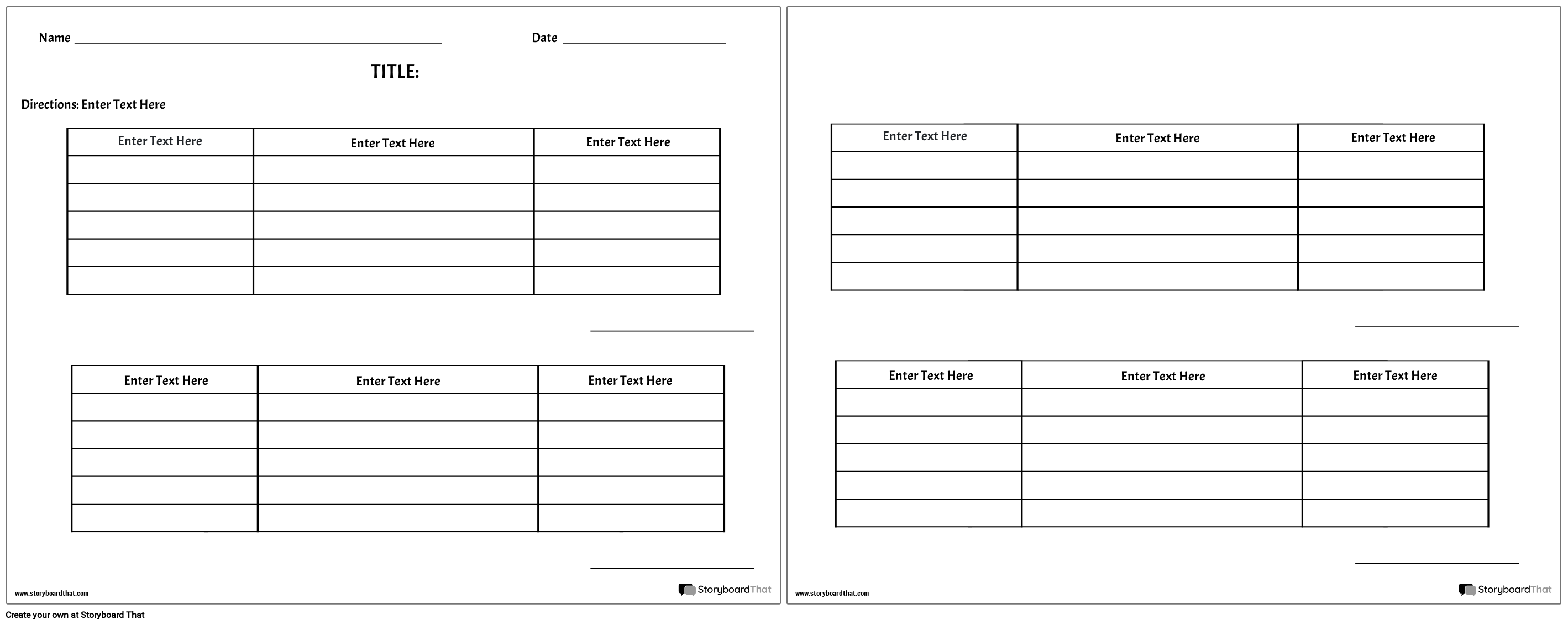 Checklist Detail Storyboard Por Worksheet templates