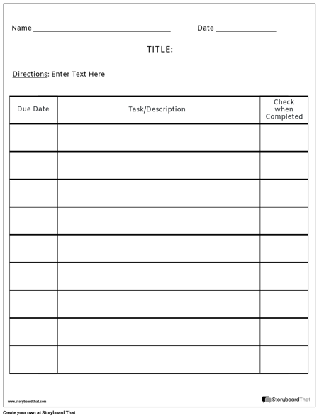 Blank Checklist Template | Create Checklist Templates