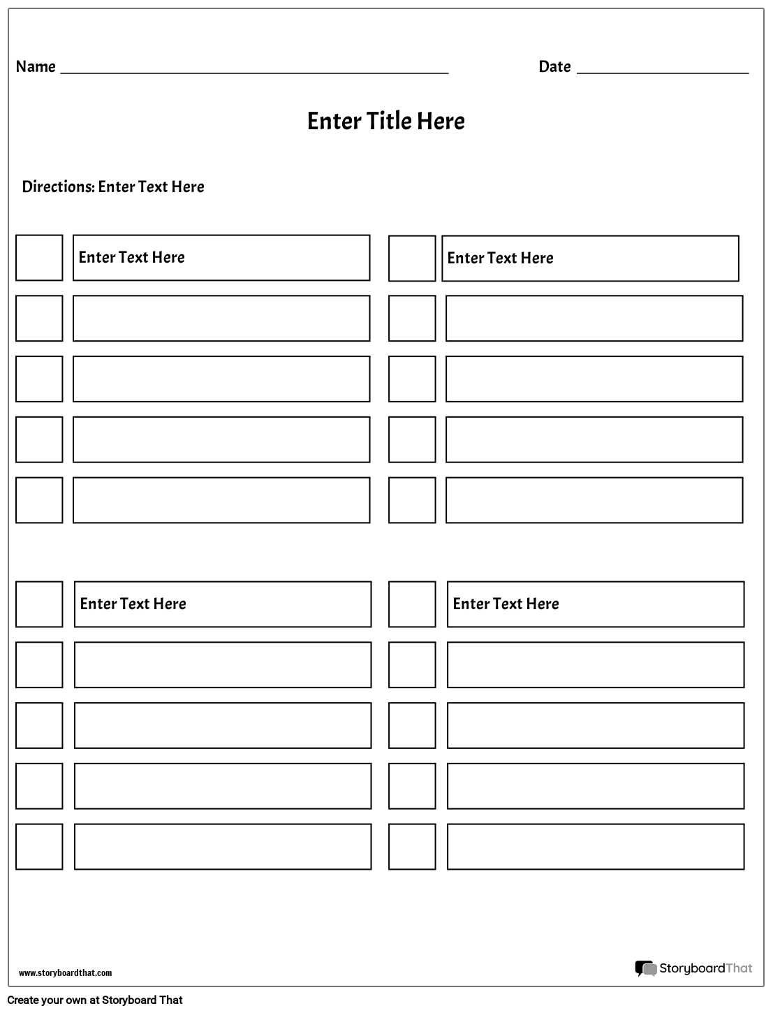 Word Checklist Template With Checkbox