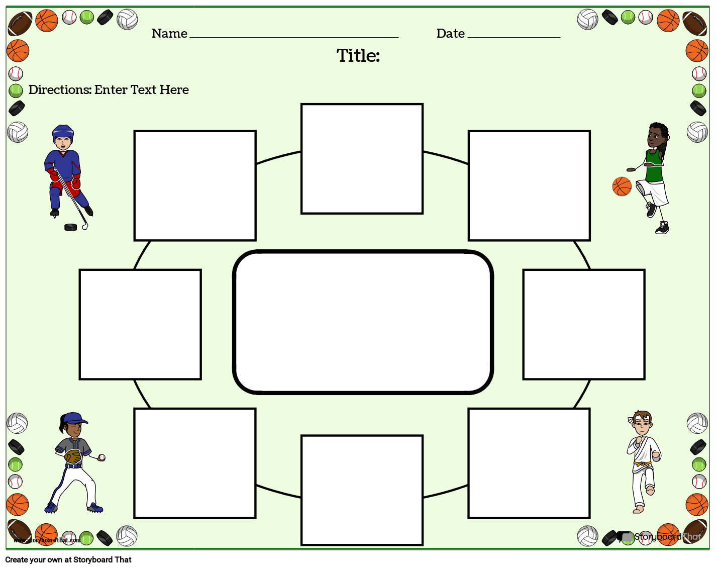 Free Printable Sports Themed Circle Chart Storyboard