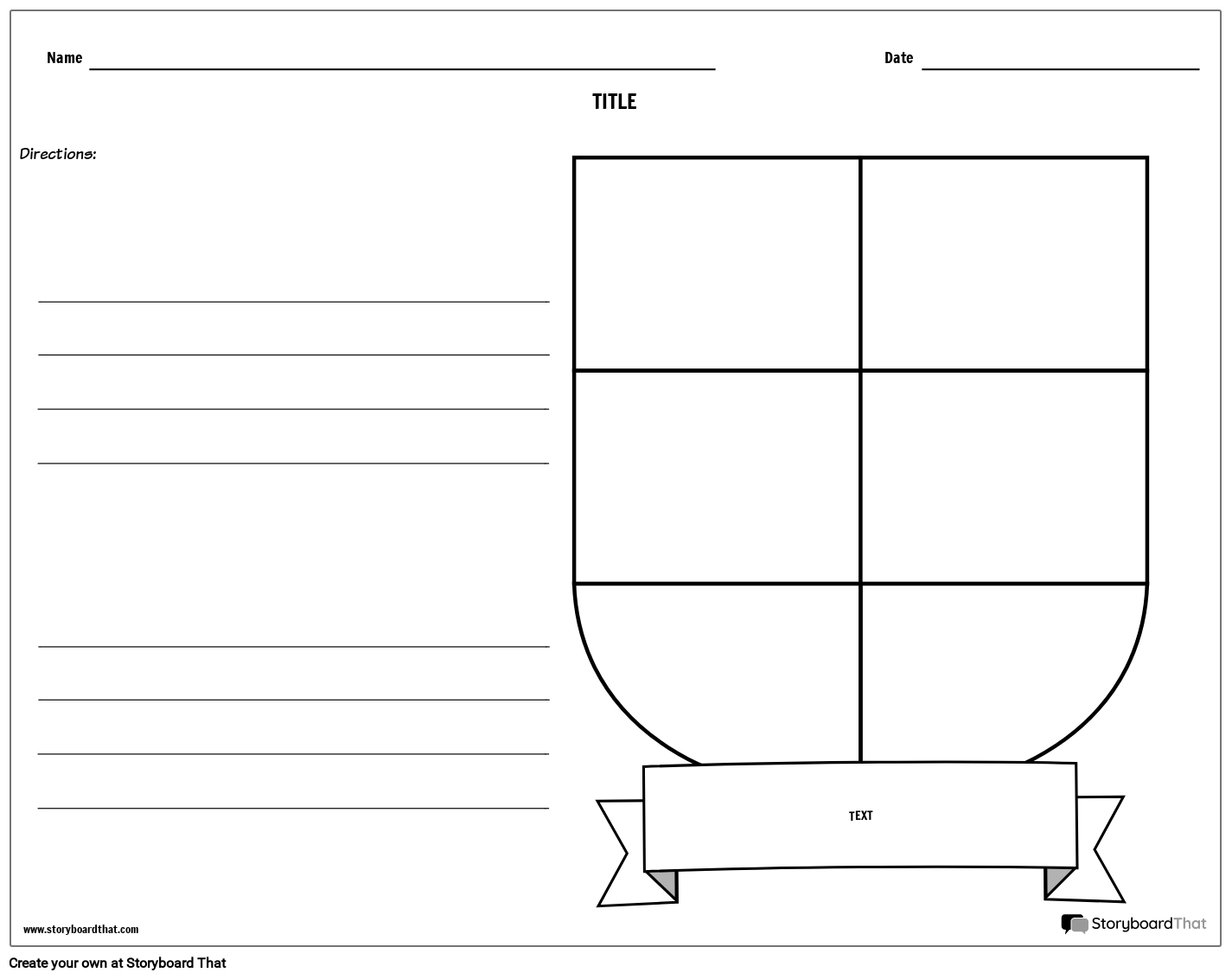 Coat of Arms - Blank Storyboard by worksheet-templates