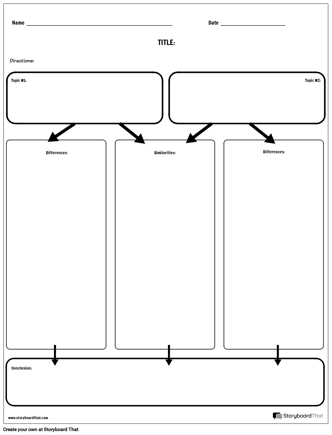 Compare And Contrast Chart Template Word