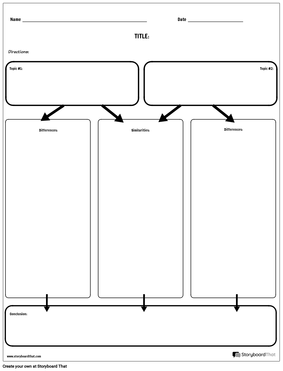 Compare And Contrast Template Word