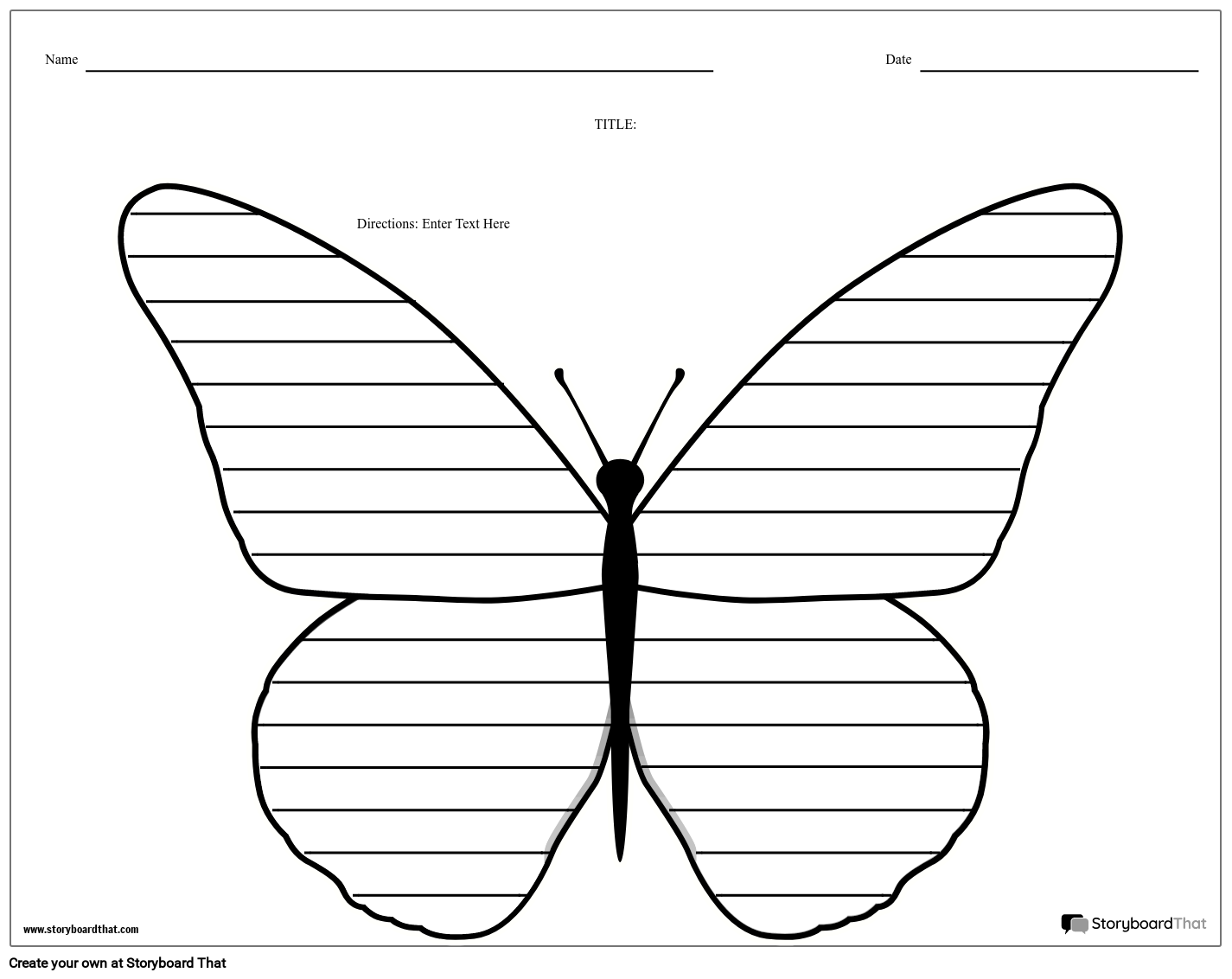 Creative Writing Butterfly Storyboard By Worksheet templates