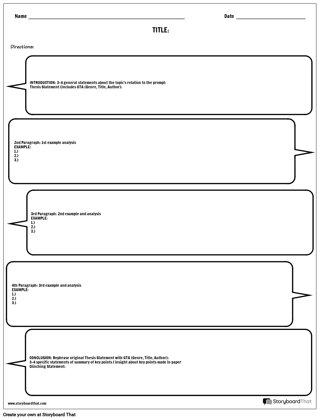 Critical Analysis 4 Storyboard By Worksheet templates