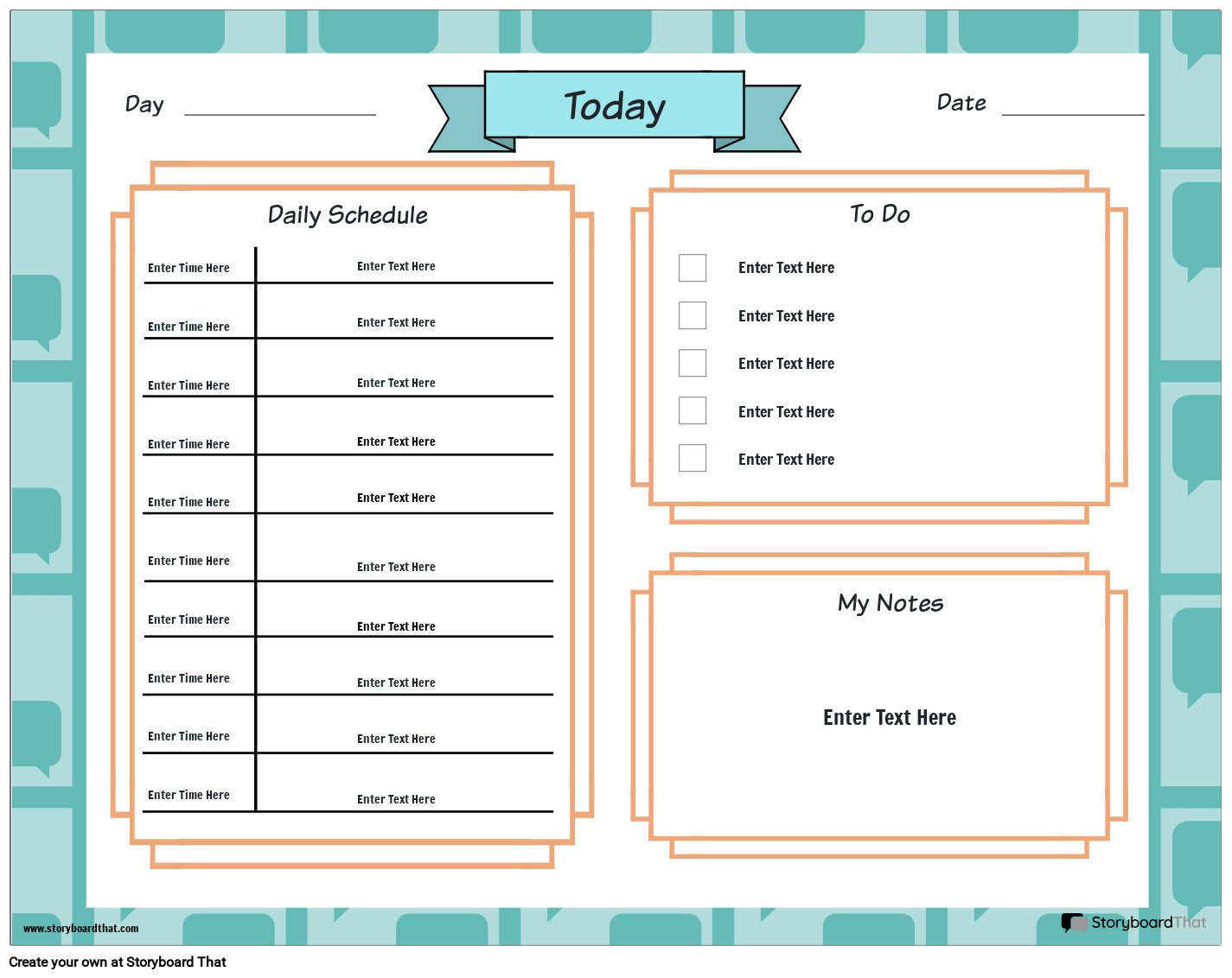 Daily Planner For Preschool