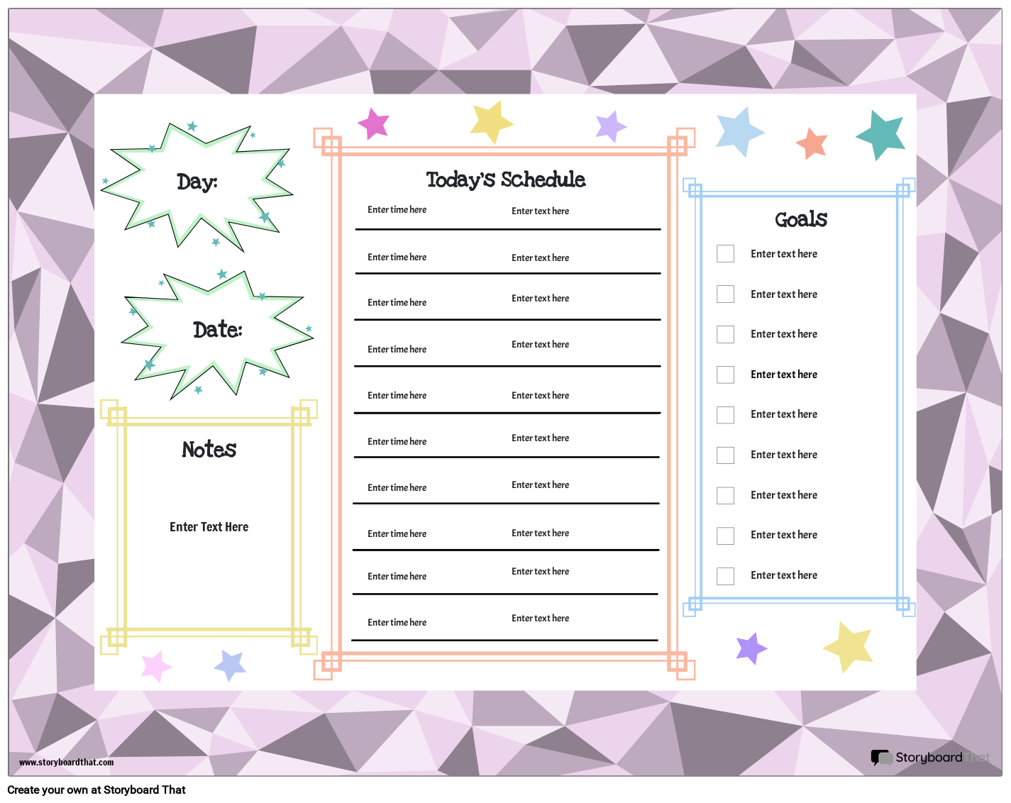daily-planner-worksheet-template-with-colorful-stars