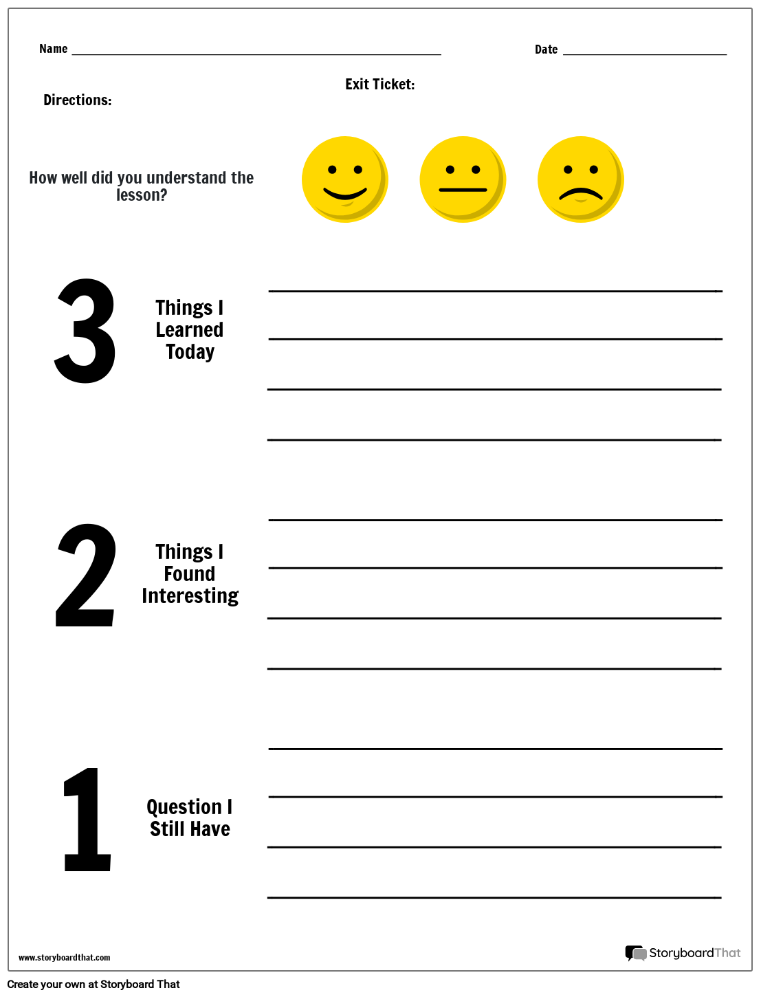 create an exit ticket exit ticket template and ideas