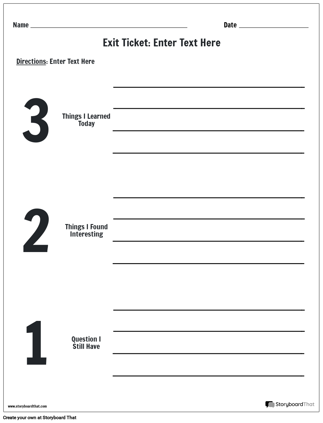 Exit Ticket 321 Storyboard by worksheettemplates