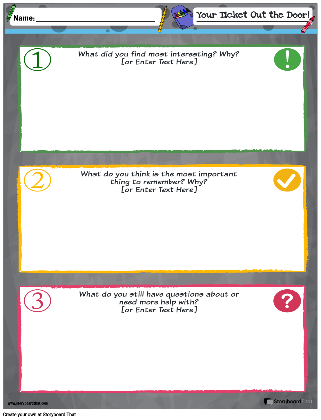 create an exit ticket exit ticket template and ideas
