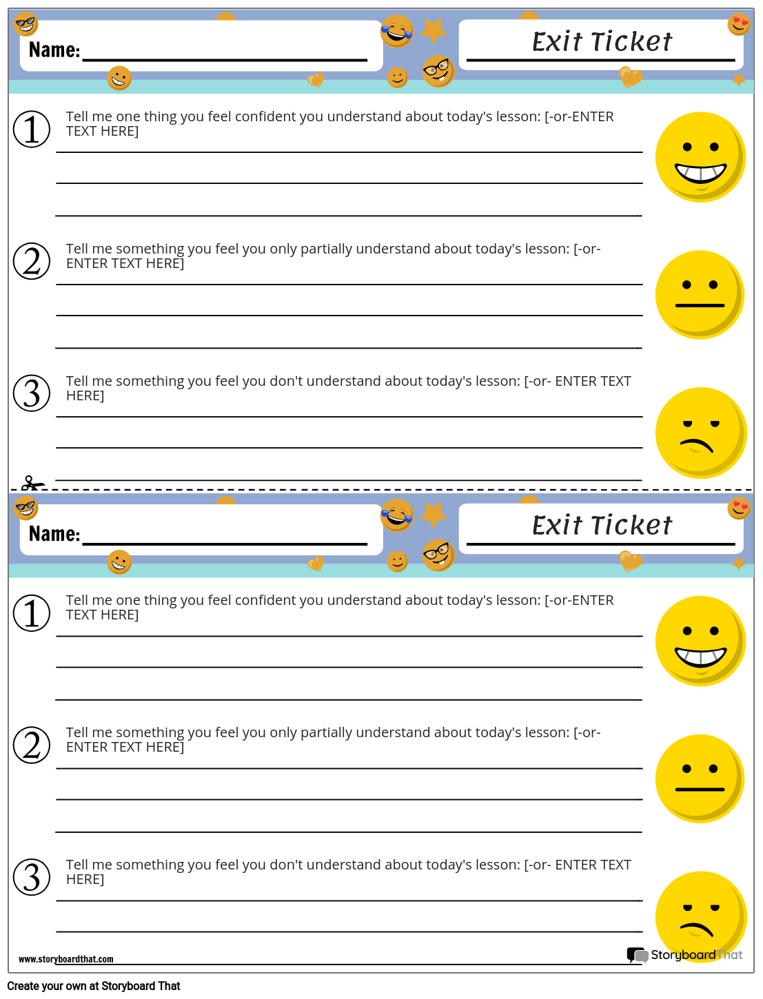 exit ticket 11 storyboard by worksheet templates