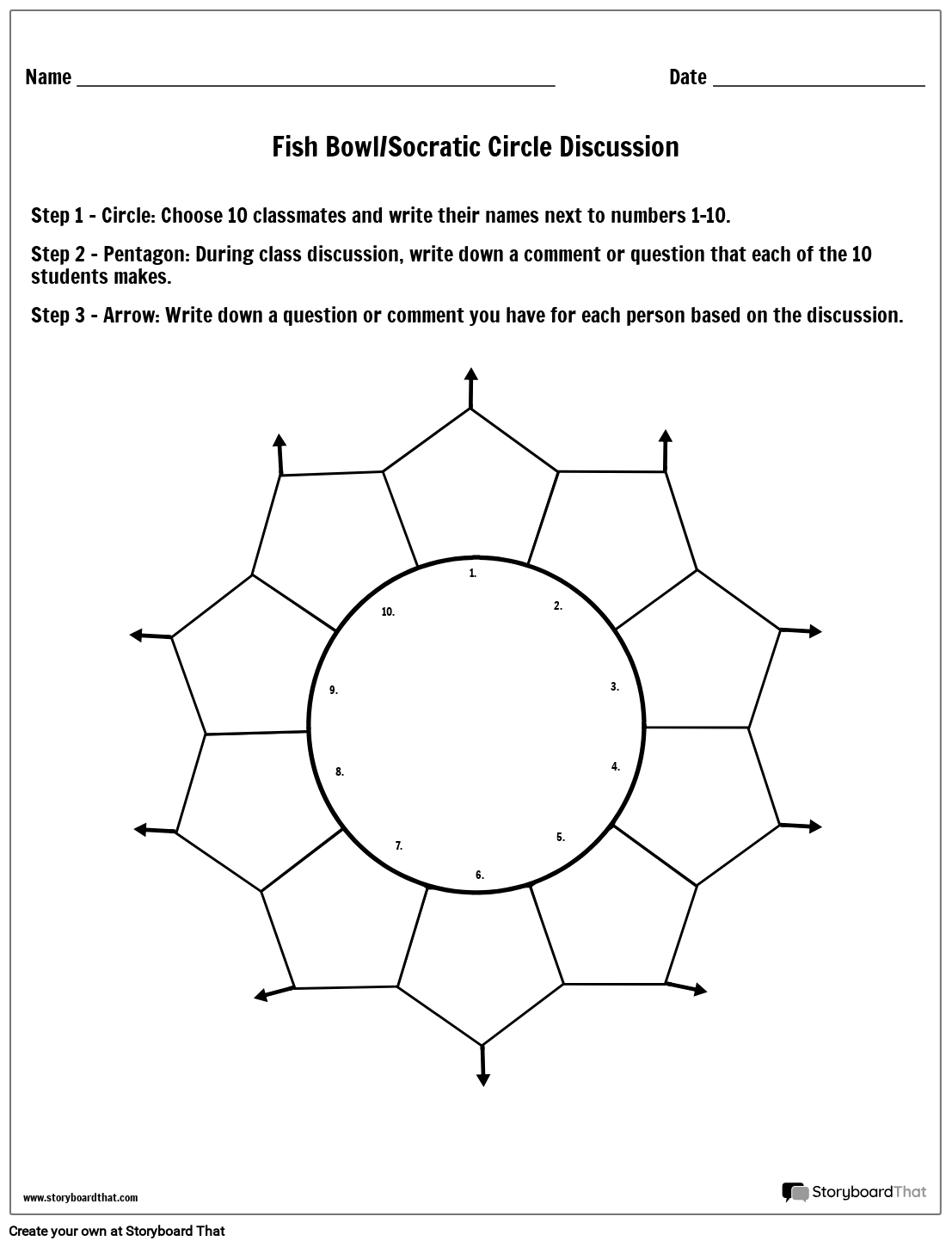 Fish Bowl Socratic Circle Storyboard By Worksheet templates fish-bowl-socratic-circle-storyboard-by-worksheet-templates