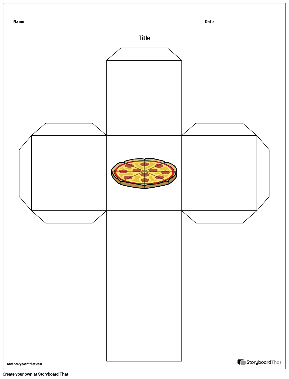 Food and Pizza Story Cube Practice Template Storyboard