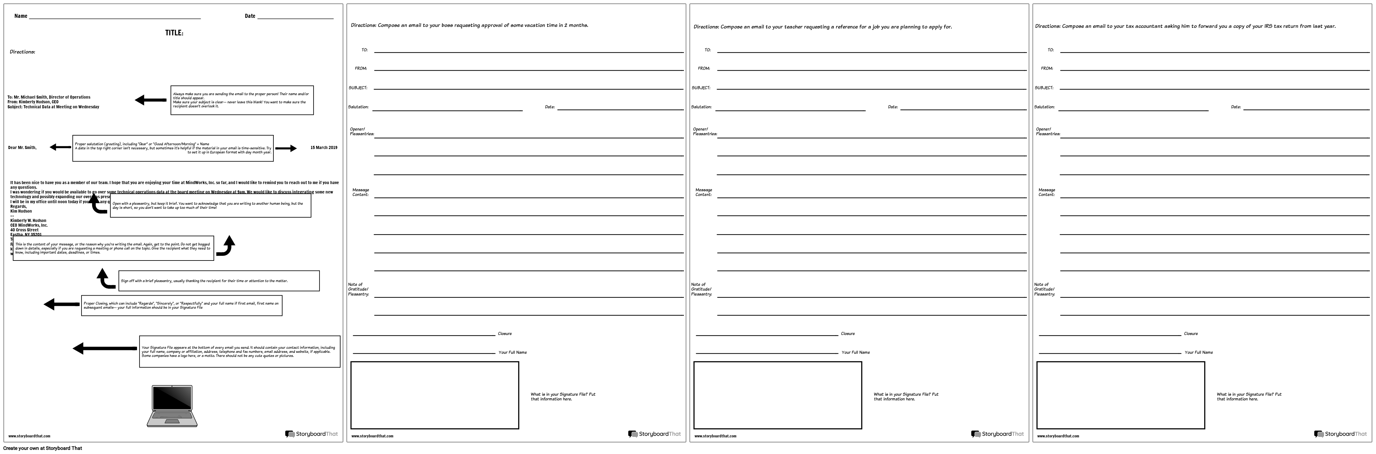 create a formal email template email etiquette worksheet