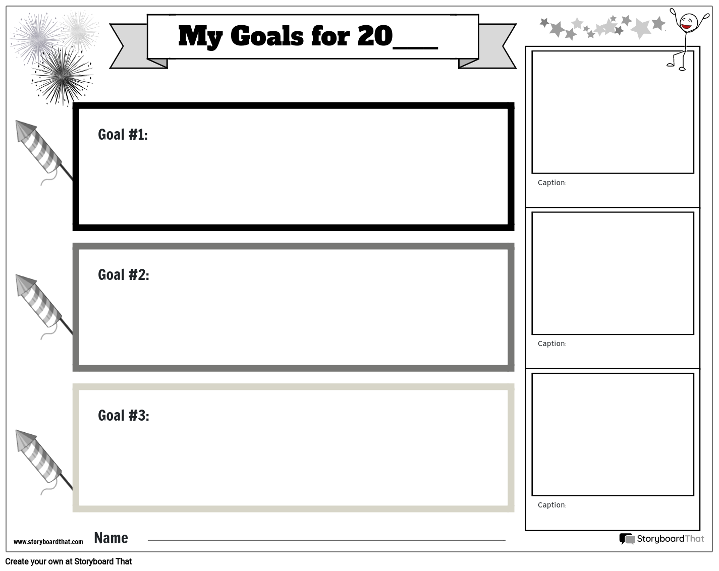 Goal Setting Landscape B/W 1 Storyboard by worksheet-templates