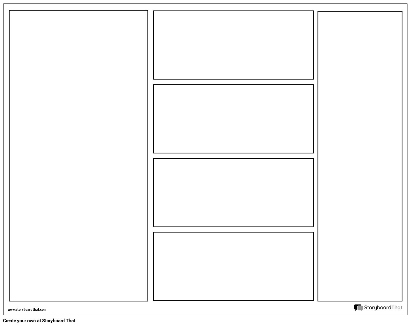 Graphic Novel 6 Frame Landscape Layout Storyboard