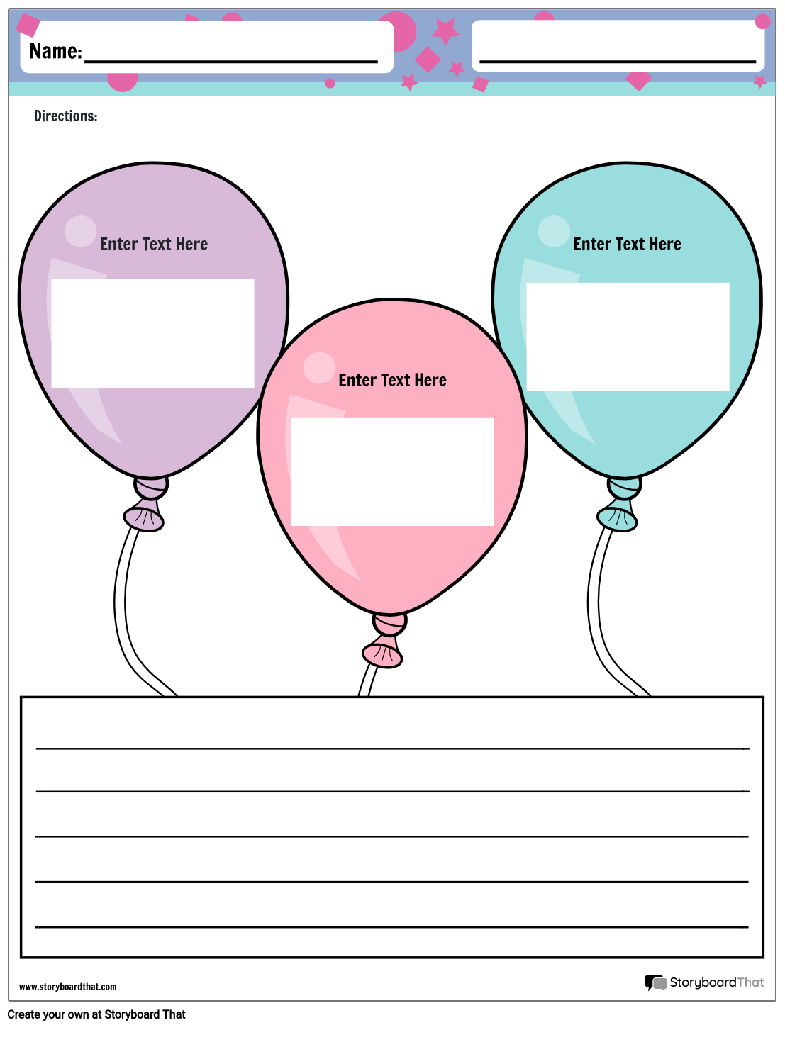 Vibrant Balloon Graphic Organizer Design Storyboard