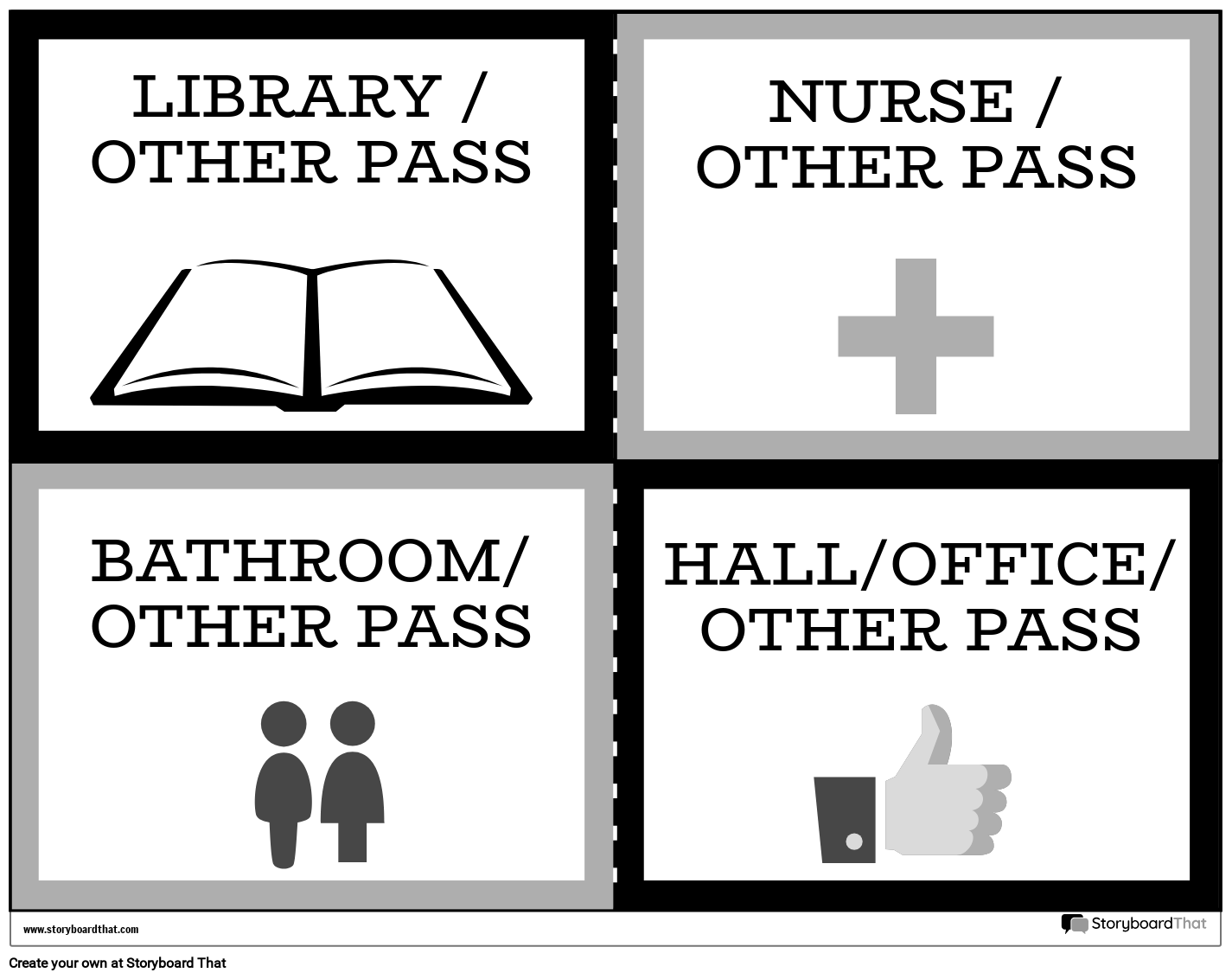 Hall Pass Template — Hall Pass Maker StoryboardThat