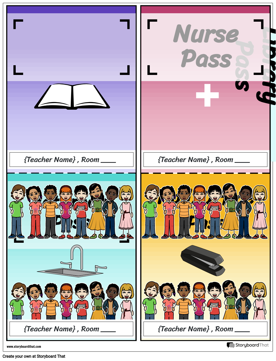 Colorful Hall Passes Template Storyboard By Worksheet Templates 7198