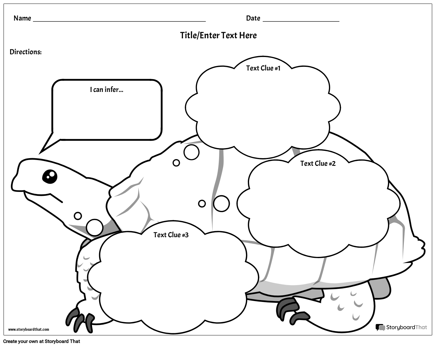 Big Turtle Based Inferencing Worksheet Guide Storyboard