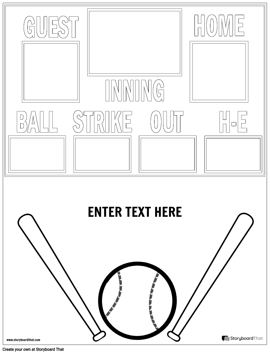 Baseball Storyboard by worksheet-templates