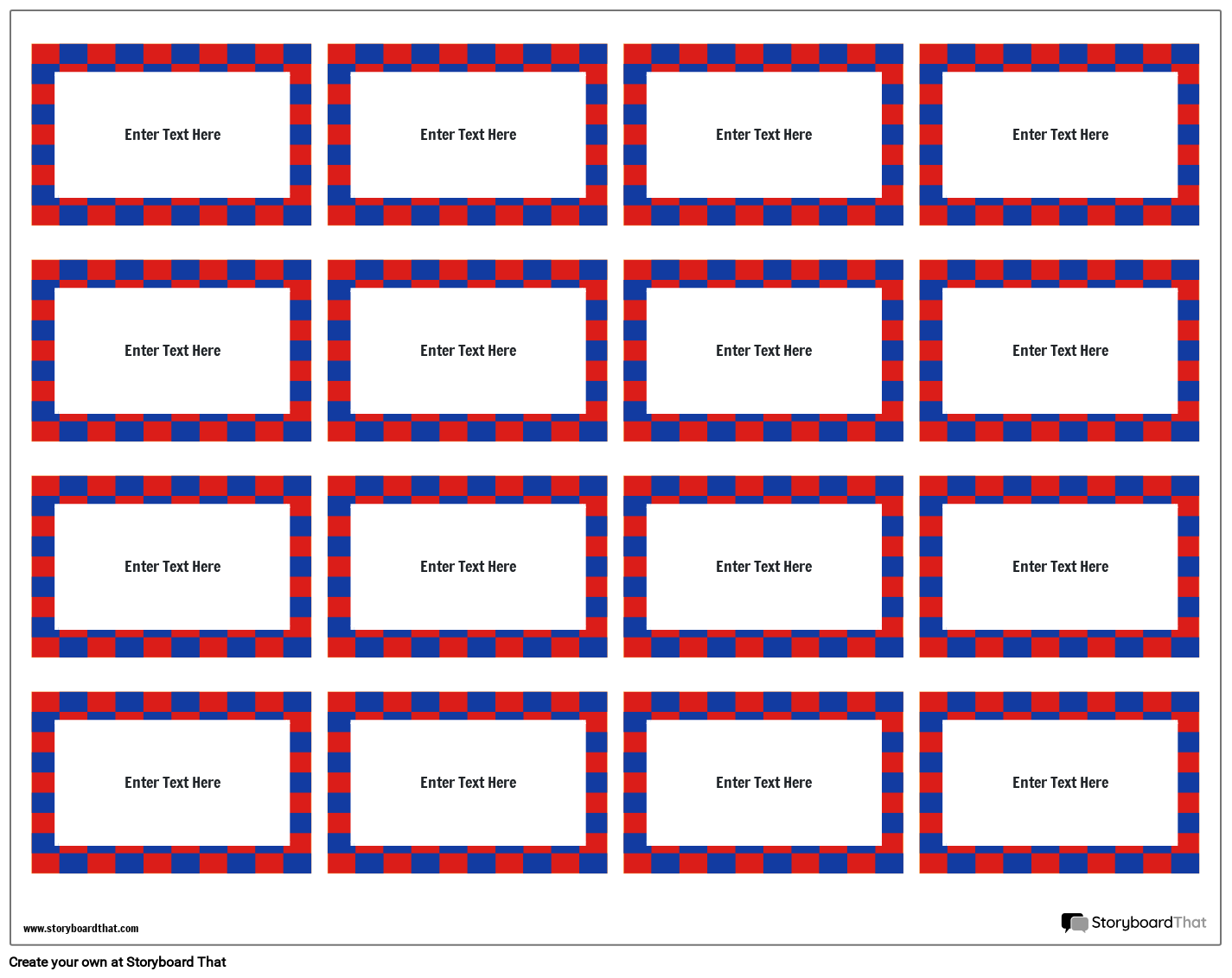 Checkered Classroom Labels for Students Storyboard