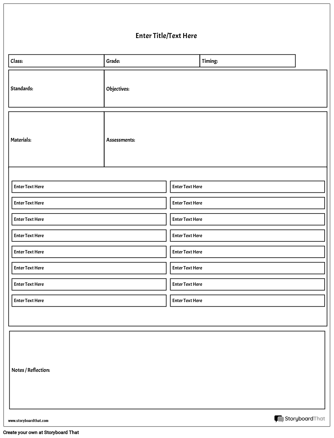 Basic Lesson Planner Storyboard By Worksheet templates