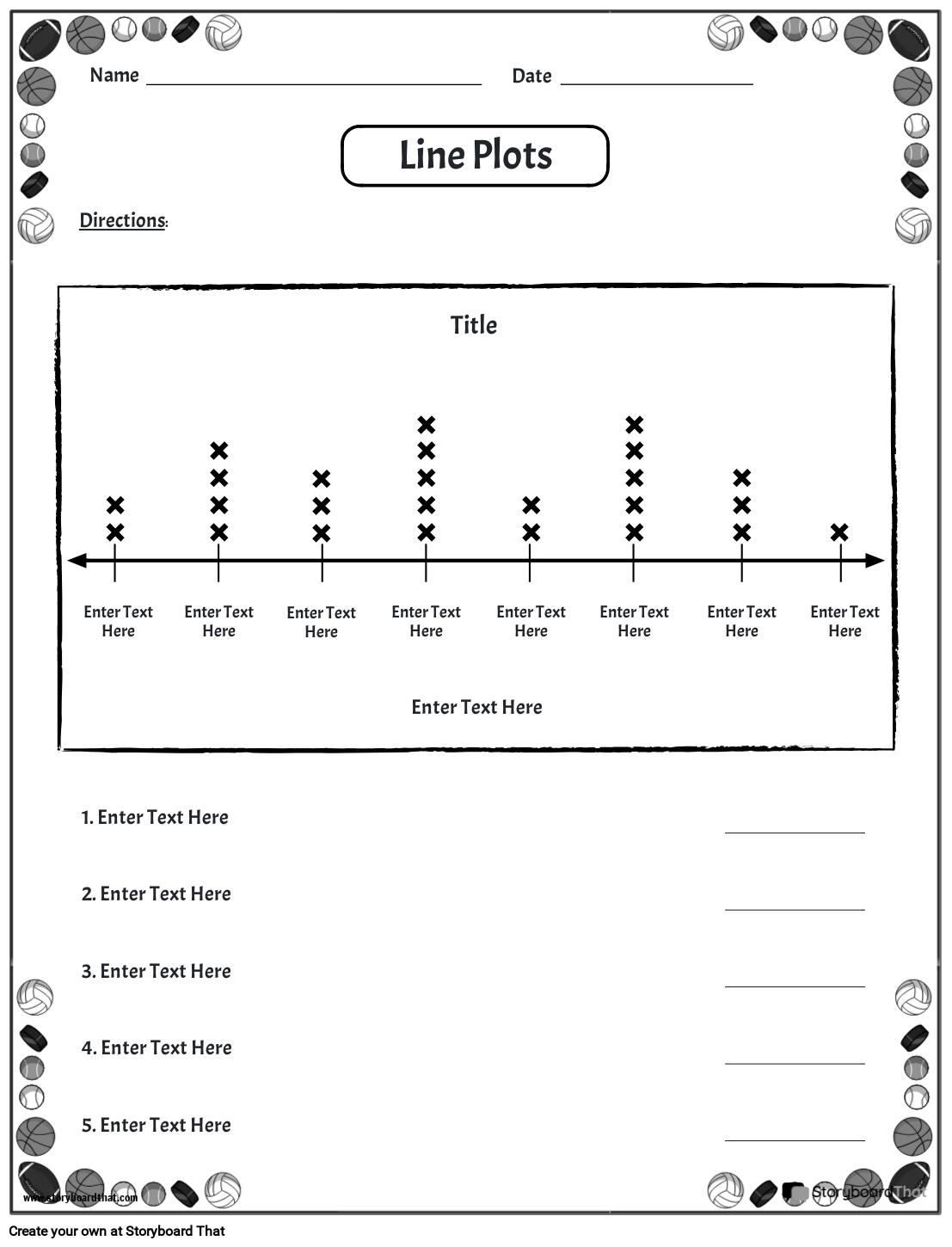 Line Plot Worksheet Templates Create Your Own On Storyboard That