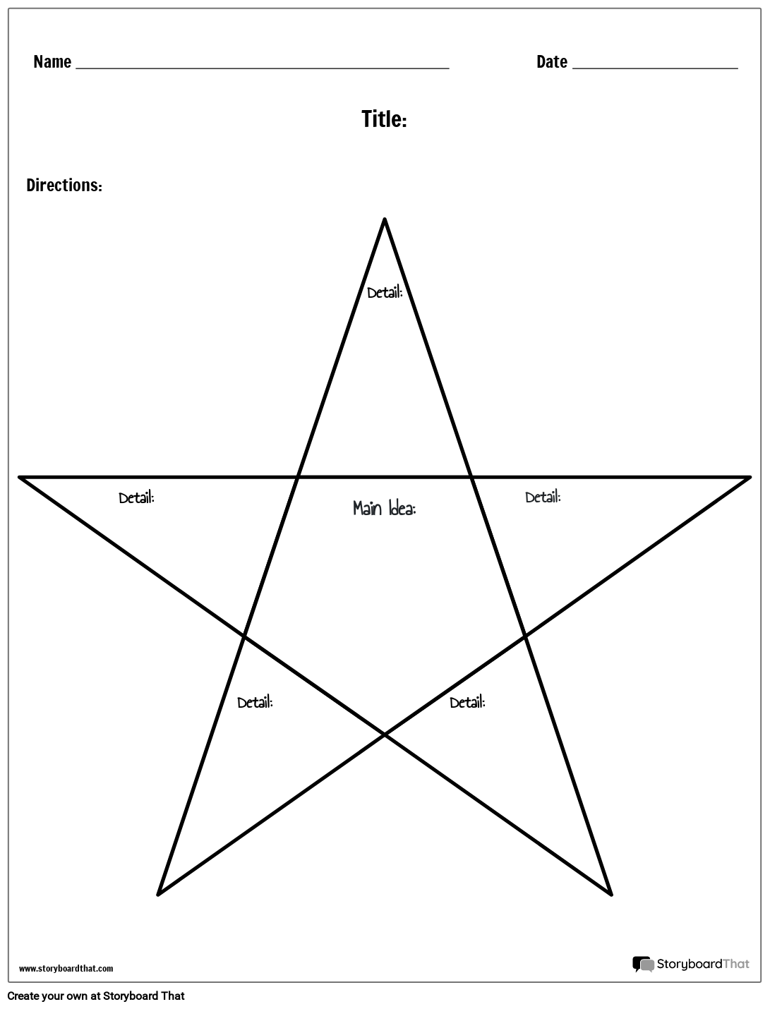 star-worksheet-templates