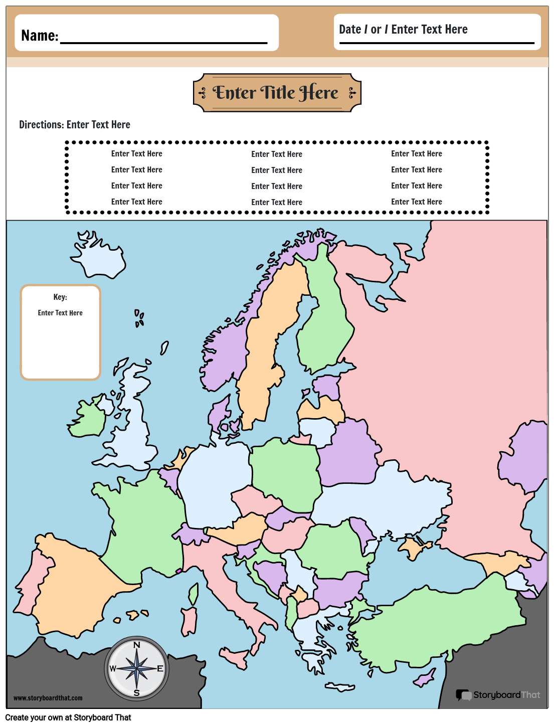 europe-map-worksheet