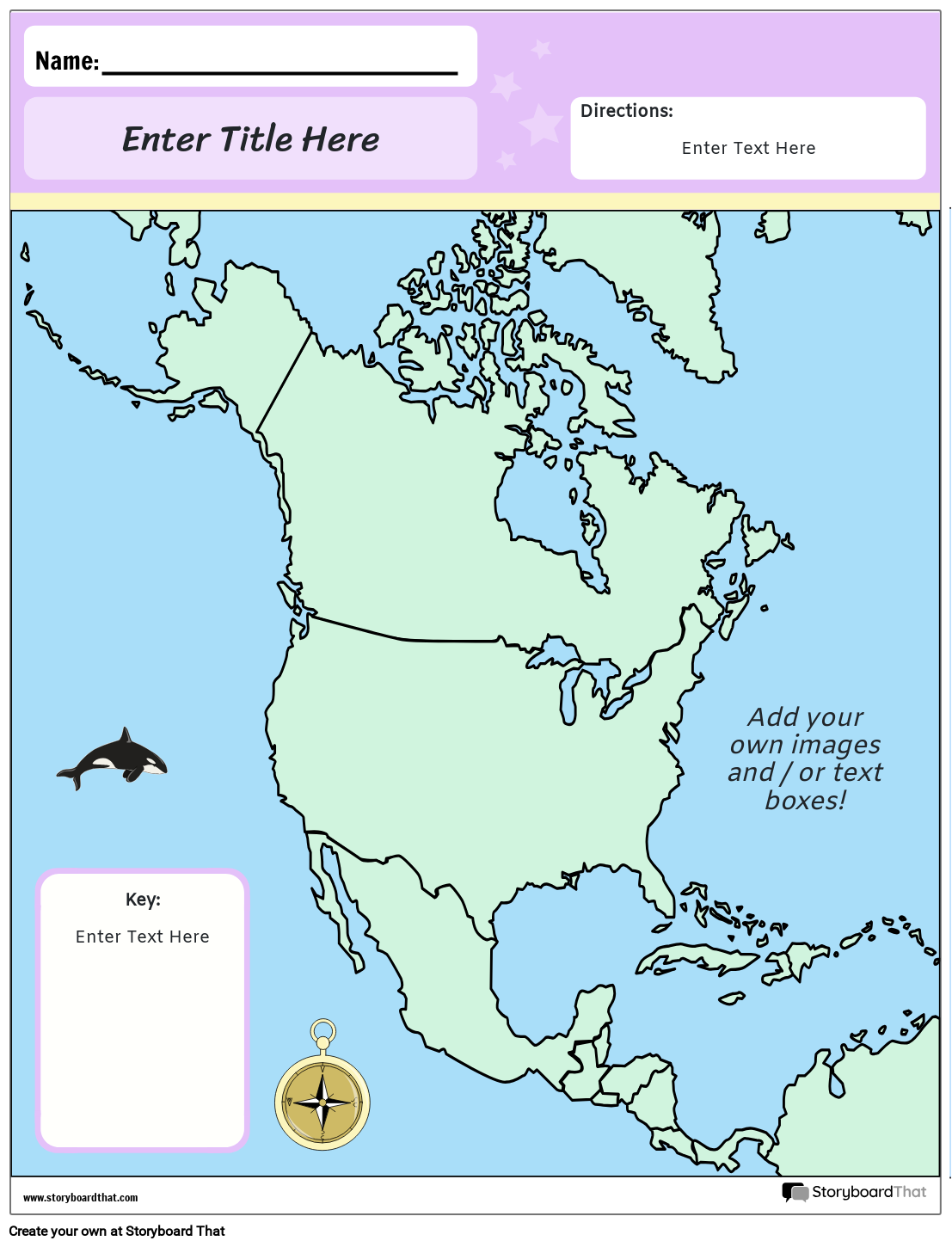 North America Map Storyboard Por Worksheet templates
