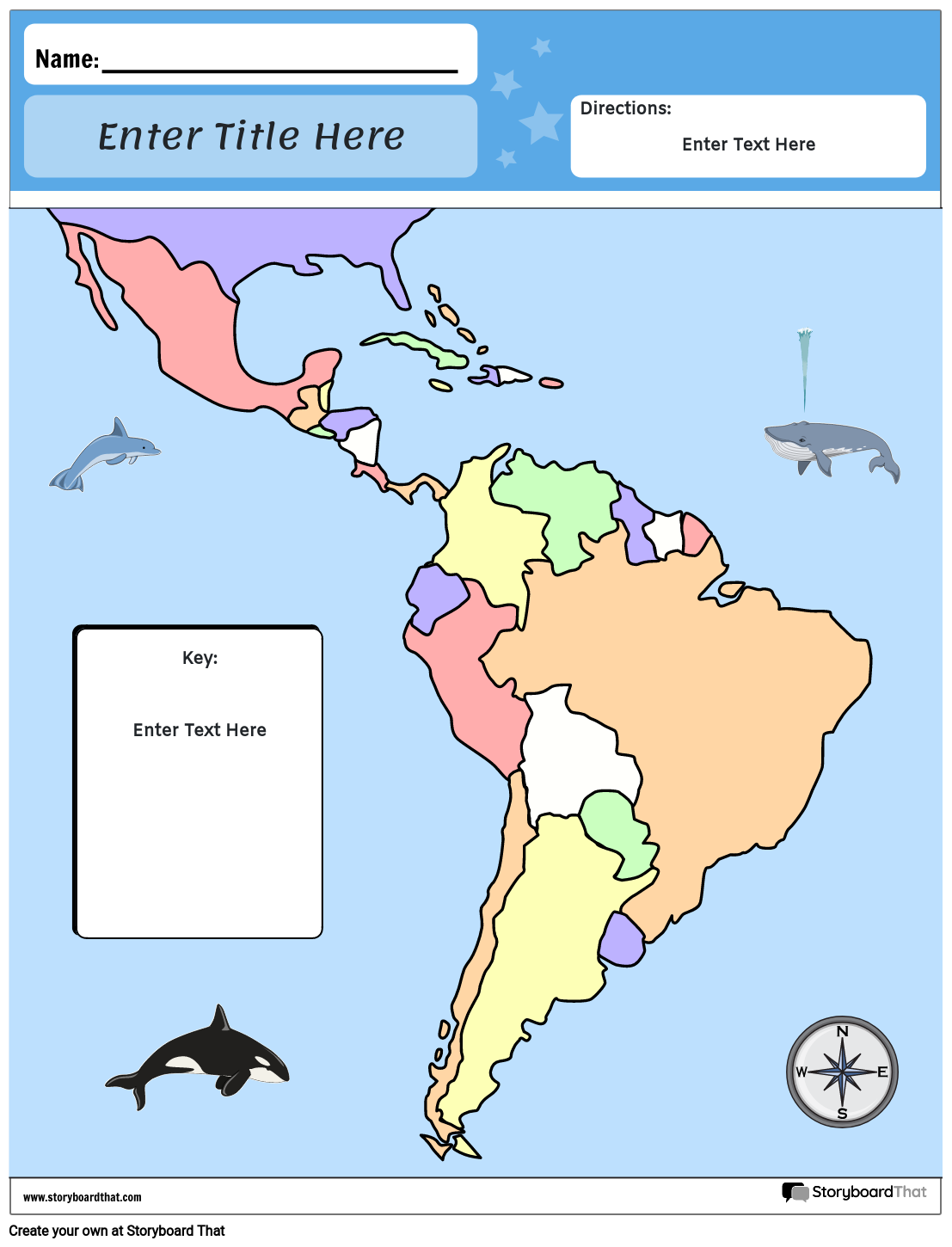 South America Map Worksheet templates