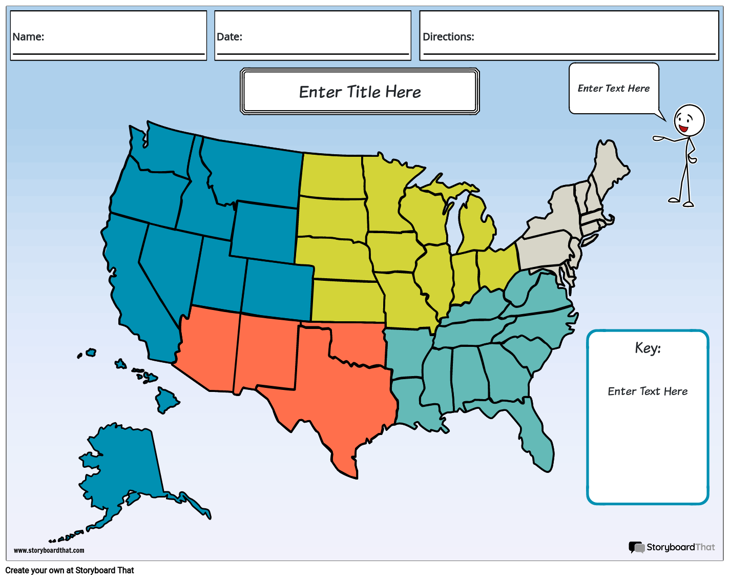 United States Regions Worksheets For Kids