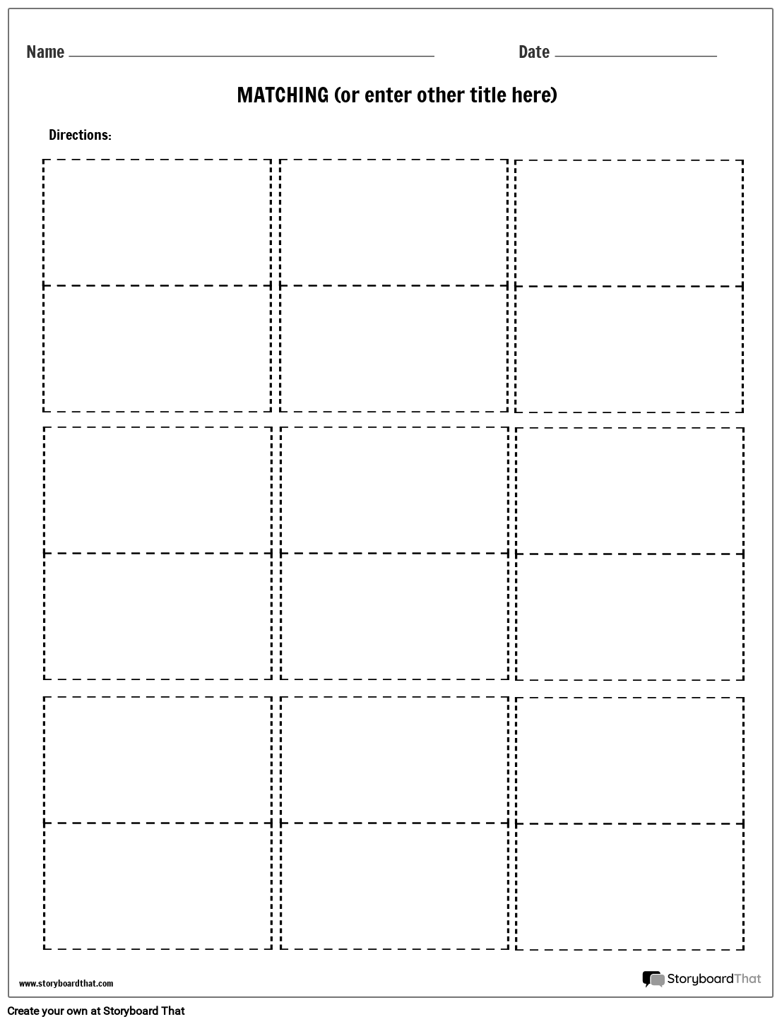 Matching Storyboard por worksheettemplates