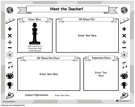 Meet the Teacher Template - Landscape BW 3