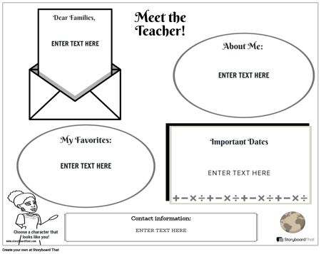 Meet the Teacher Template - Landscape BW 4
