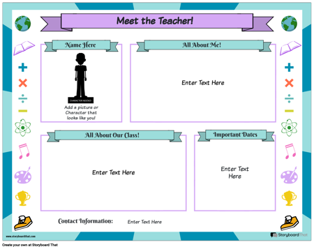 Meet the Teacher Template - Landscape Color 3