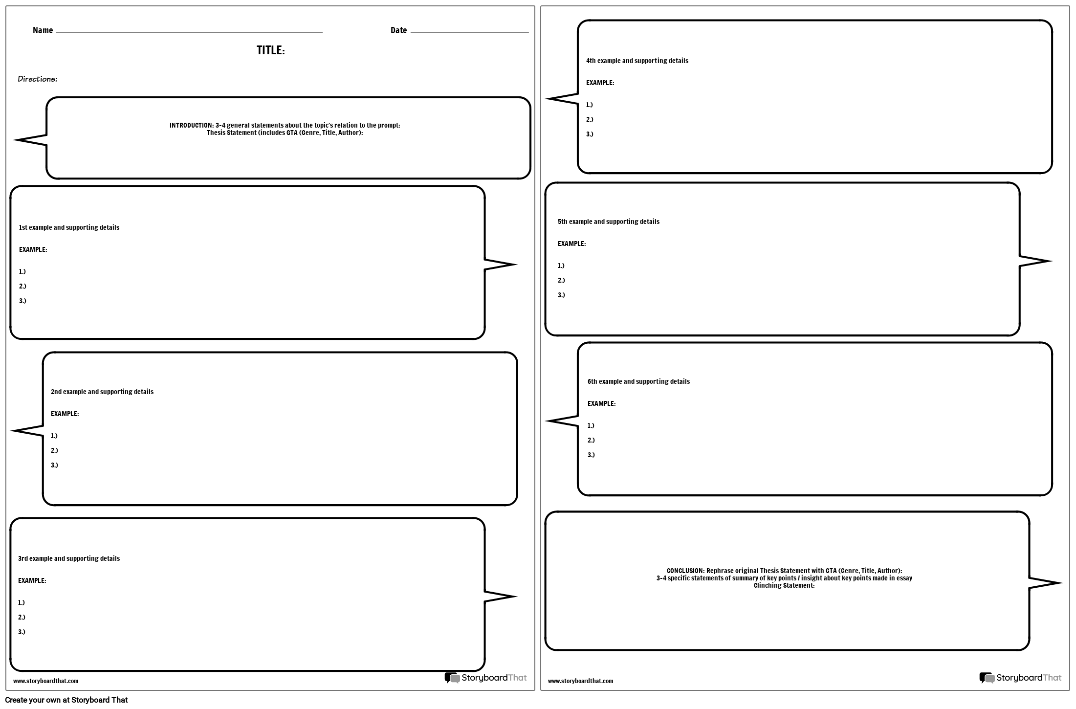 Speech Bubbles Storyboard By Worksheet templates