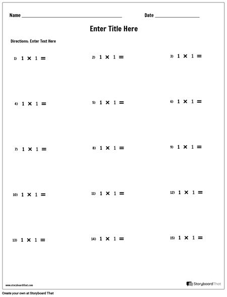 Multiplication Worksheet Templates | Multiplication Worksheets