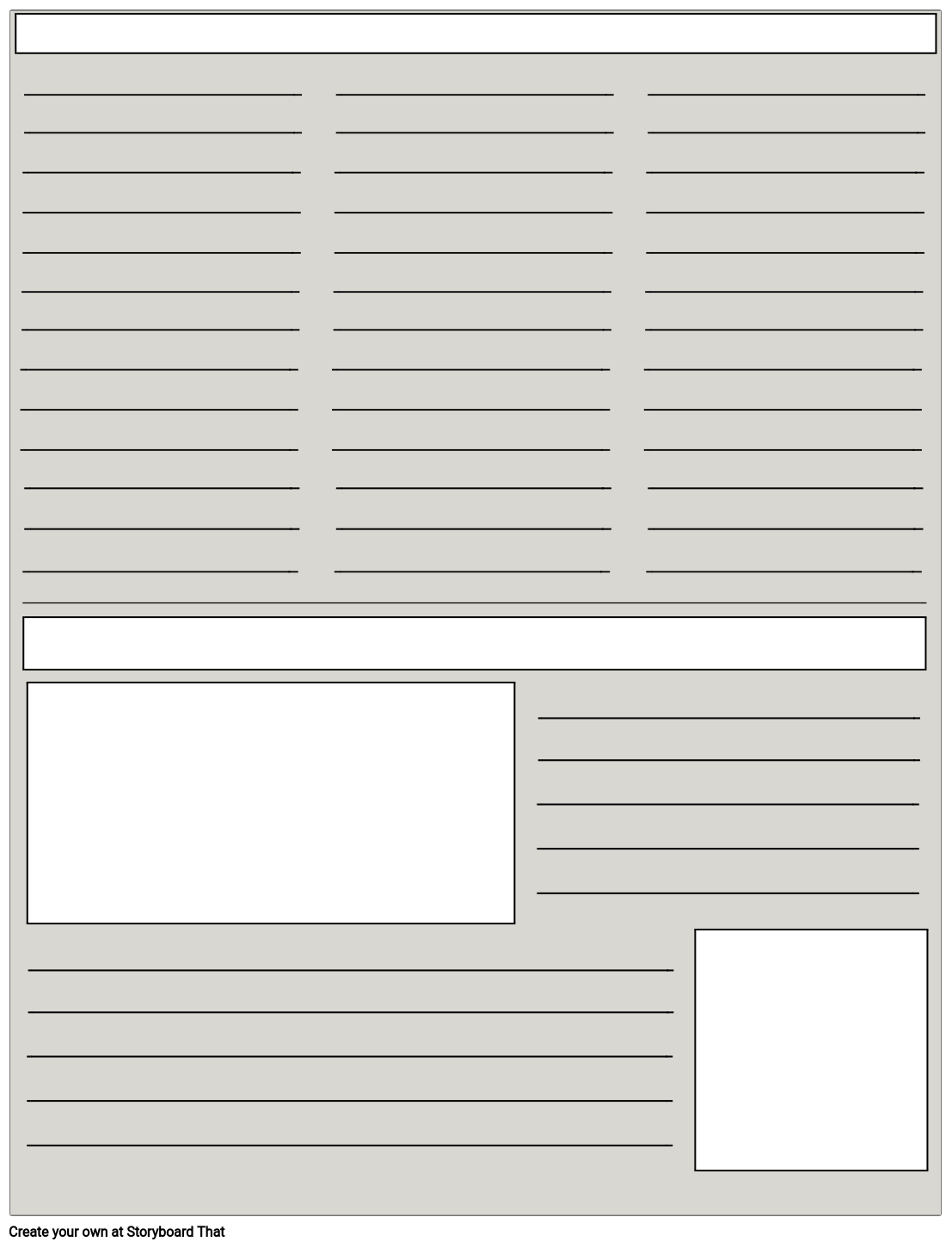 Newspaper Page Storyboard By Worksheet templates
