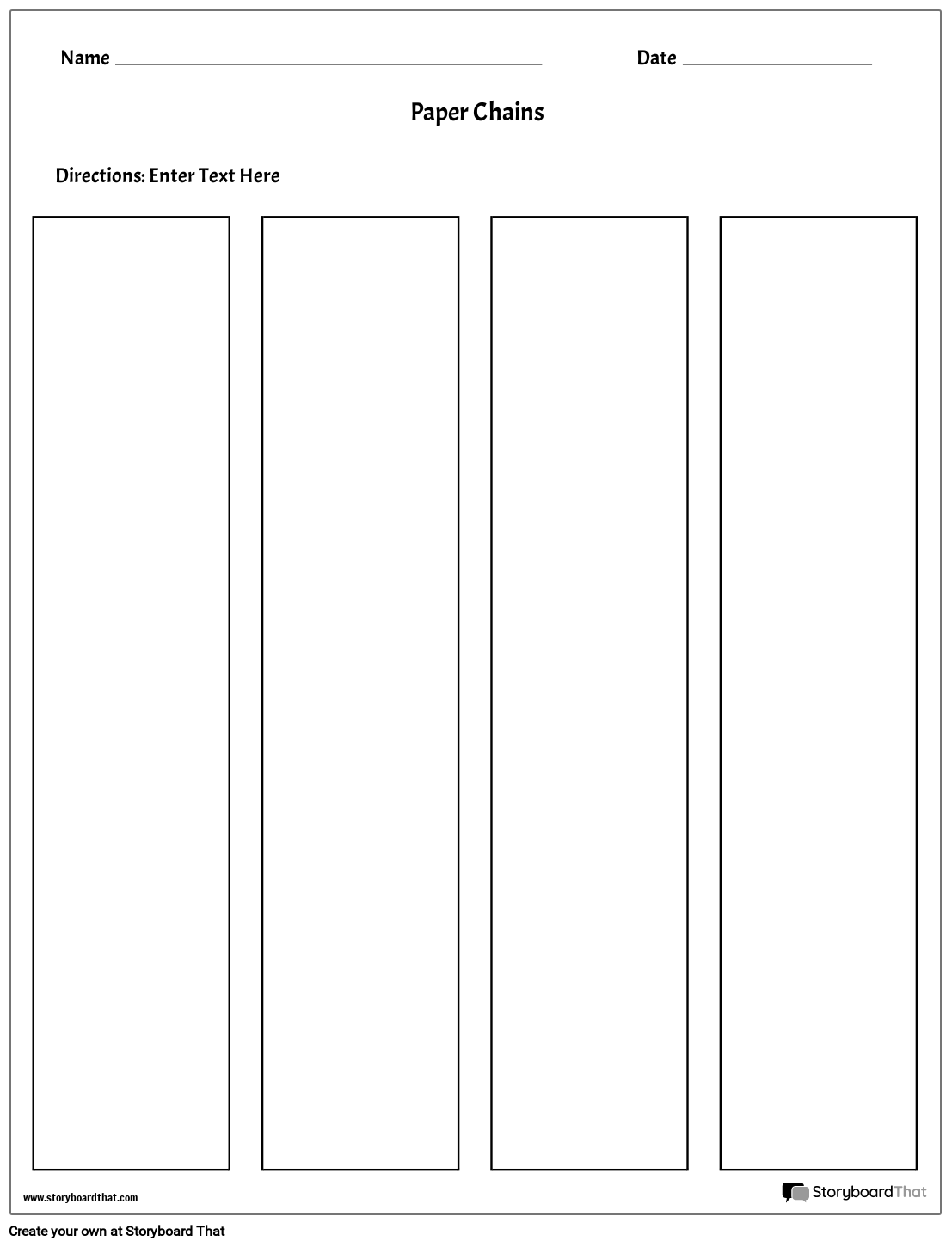 Paper Chains Template Storyboard by worksheettemplates