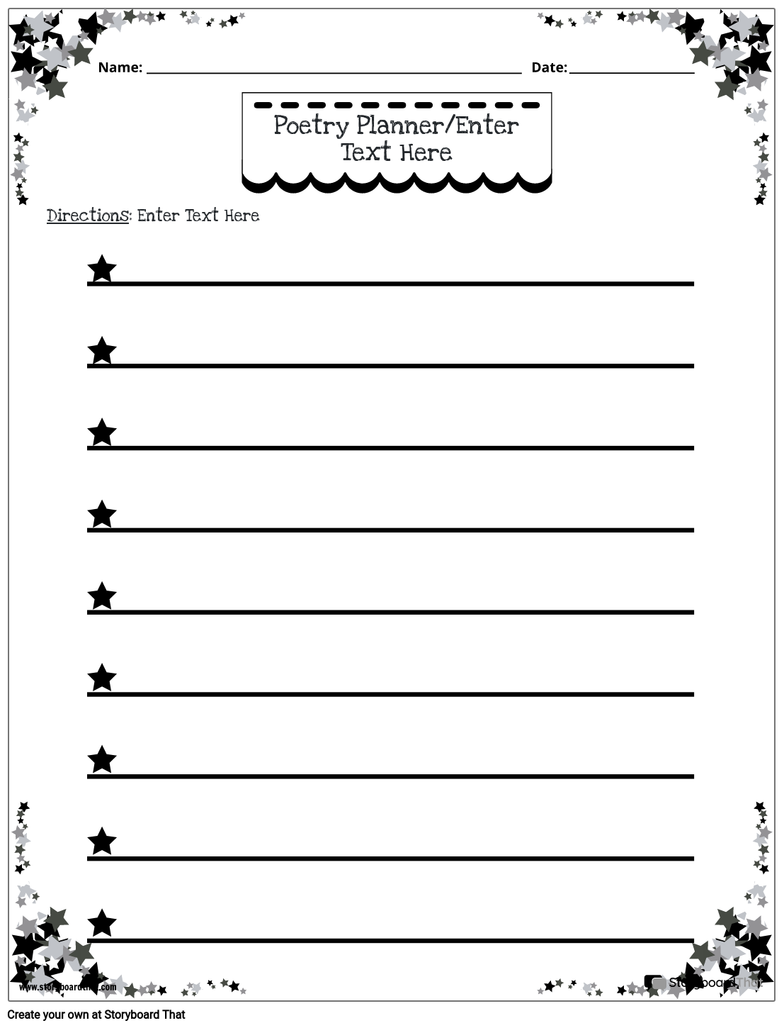 Poem Templates — Poetry Maker — Create a Poem Worksheet StoryboardThat