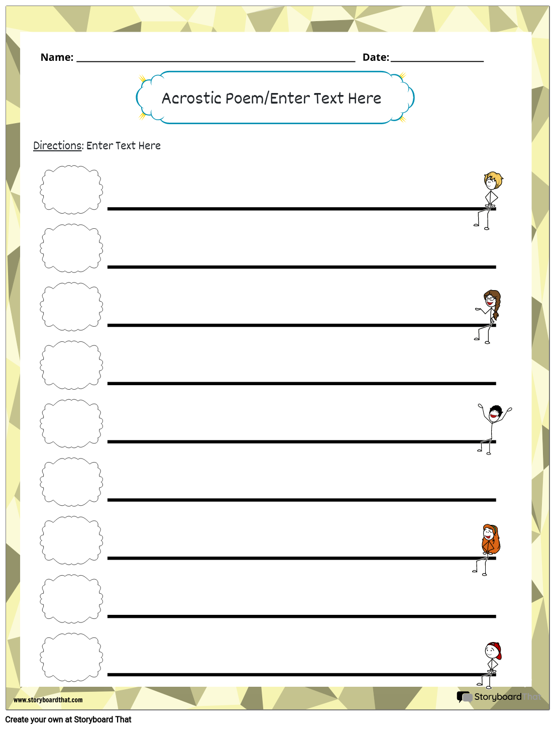 Poem Templates — Poetry Maker — Create a Poem Worksheet StoryboardThat