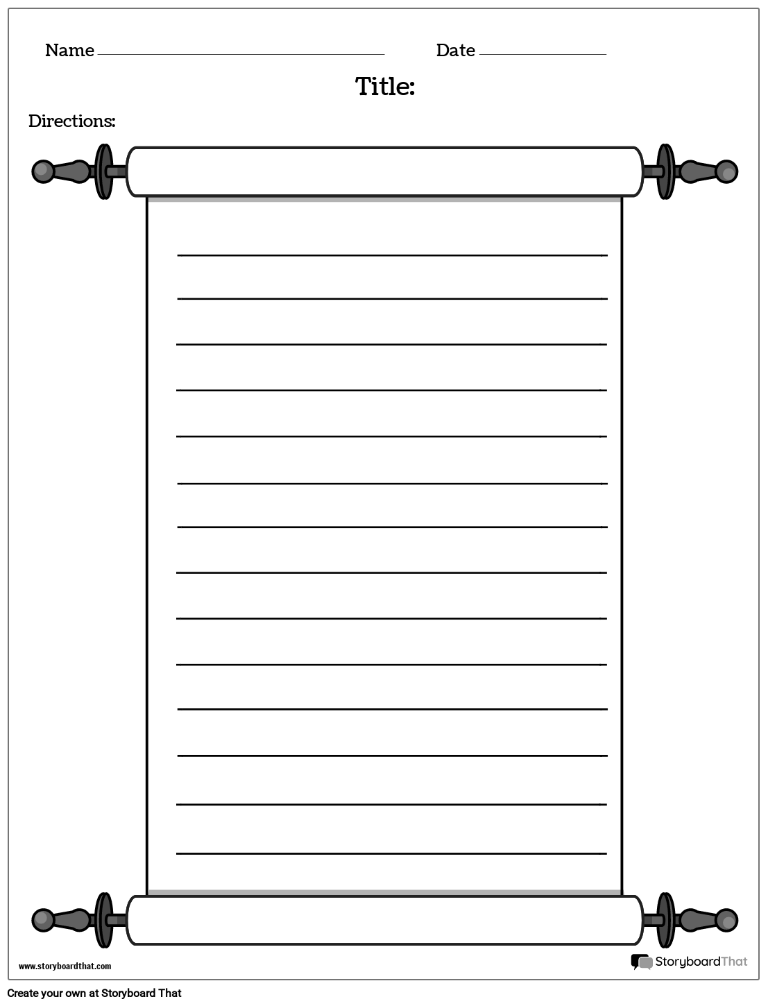 Editable Scroll Template  Writing Teaching Resources