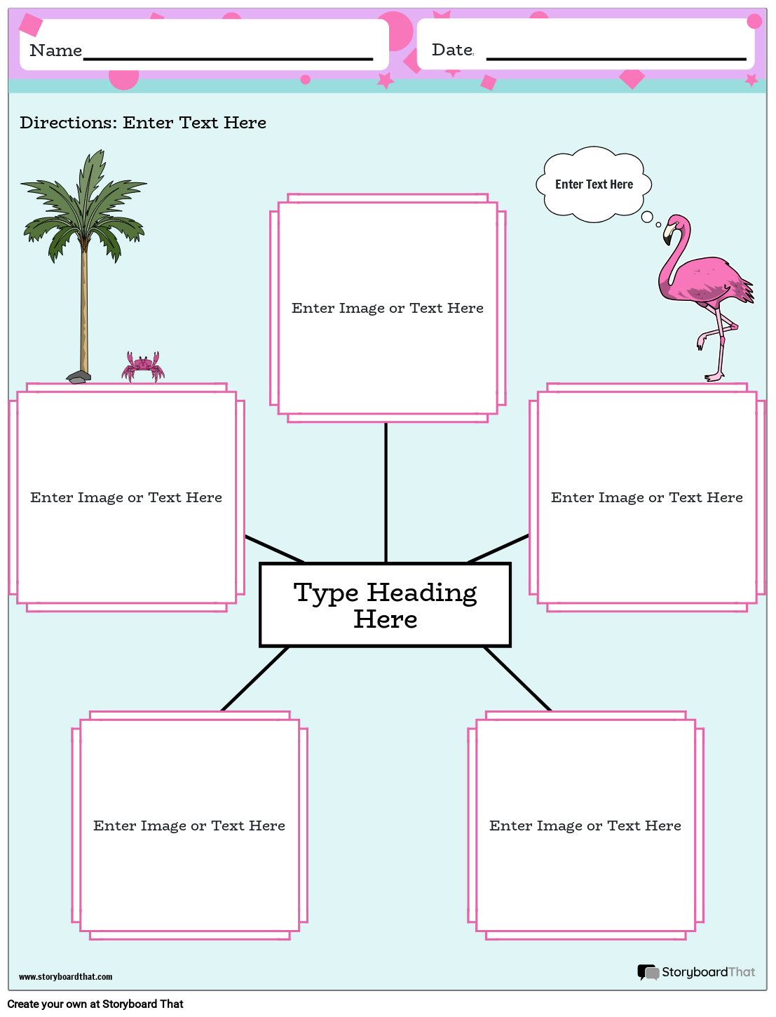 Spider Map Color Portrait 3 Storyboard por worksheet-templates
