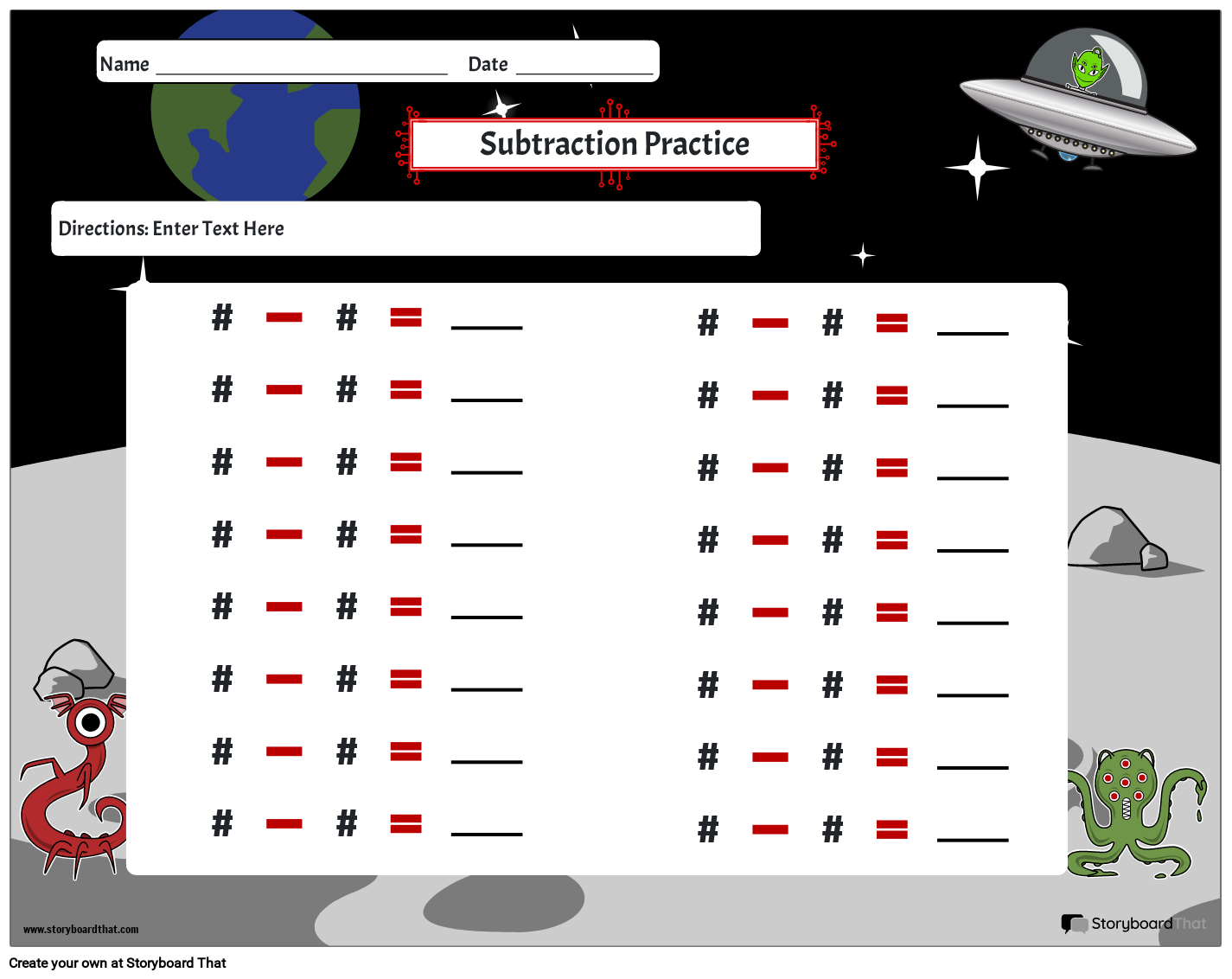 subtraction-landscape-color-3-storyboard-door-worksheet-templates